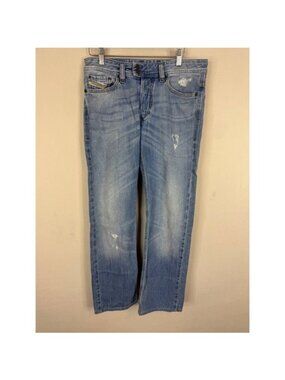 Diesel Viker-R-Box Mens Regular Straight Distressed Jeans Blue 28x32 Wash 008QT